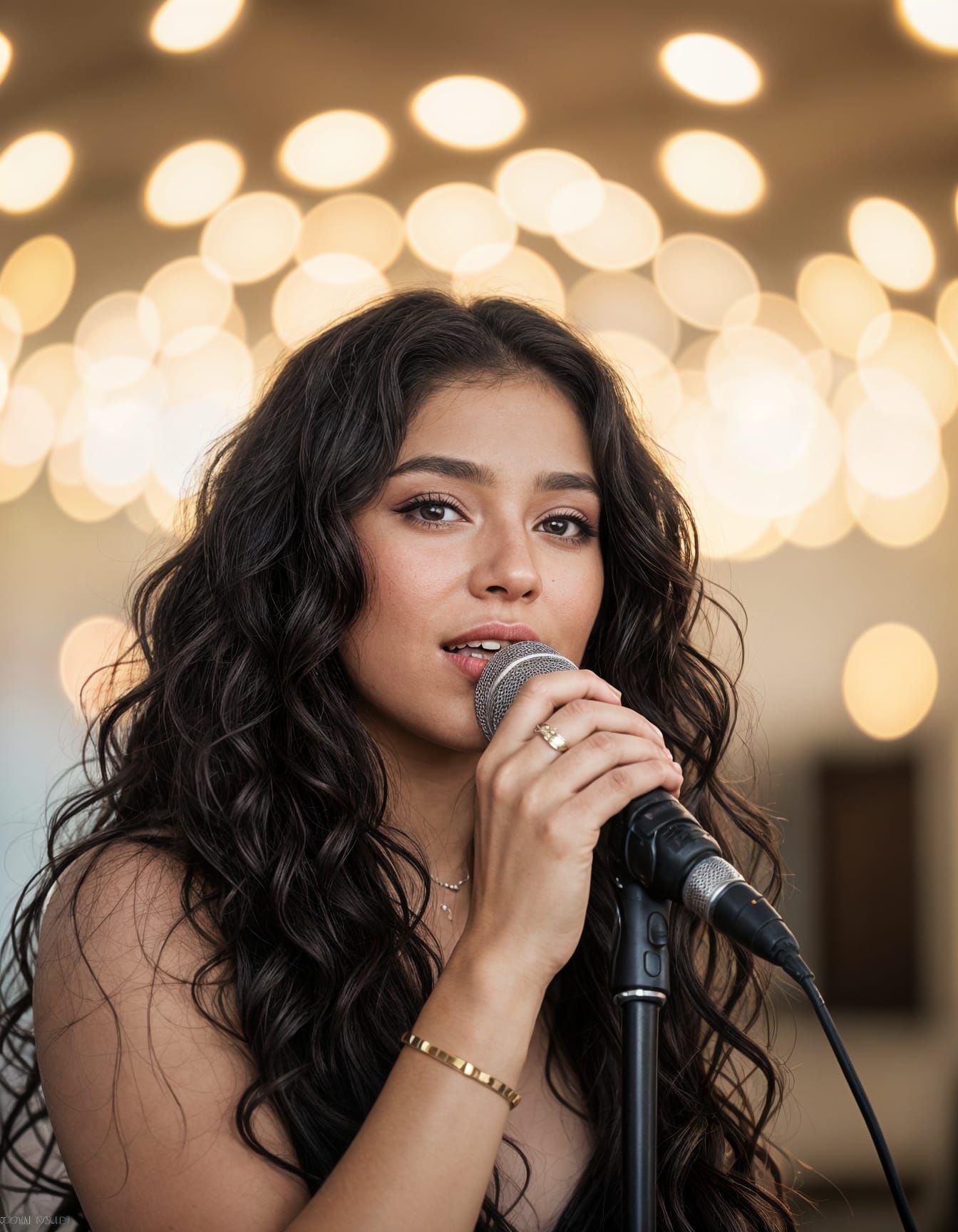 Veloura: Singer with Curly Hair in Natural Light