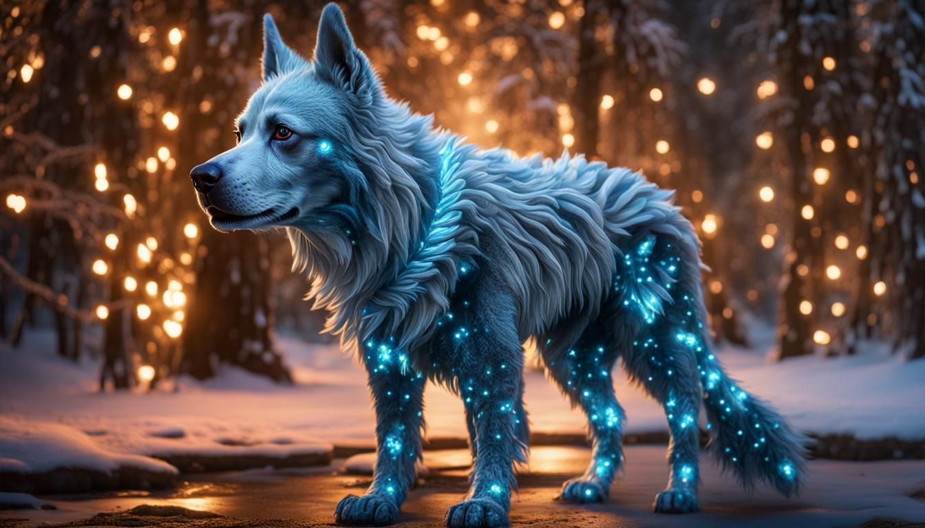 Frozen Fractals Dog in Photorealistic CGI