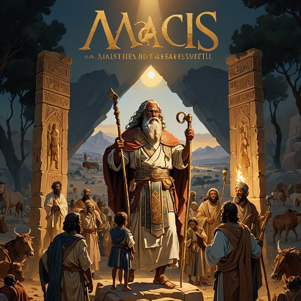 Moses Leads Hebrews: An Oil on Stone Fresco