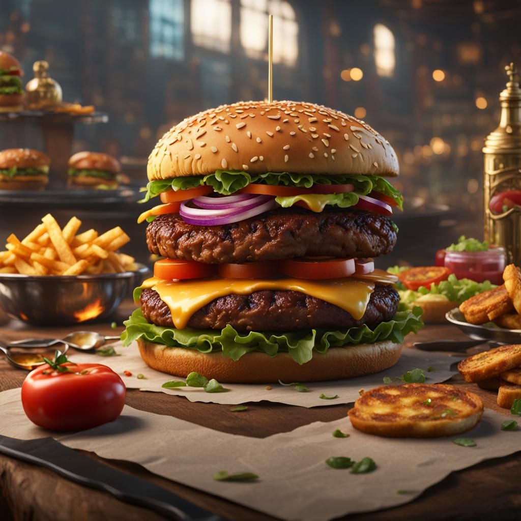 Gourmet Burger Concept Art in 8K Resolution