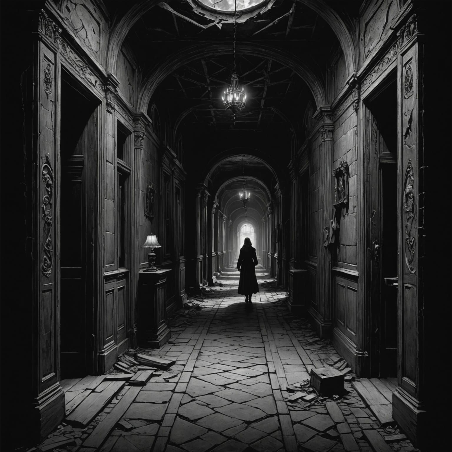 Dark Ruins of a Mysterious Mansion Unveil a Sinister Presenc...