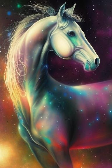 Nebula Horse: Intricate Digital Matte Painting