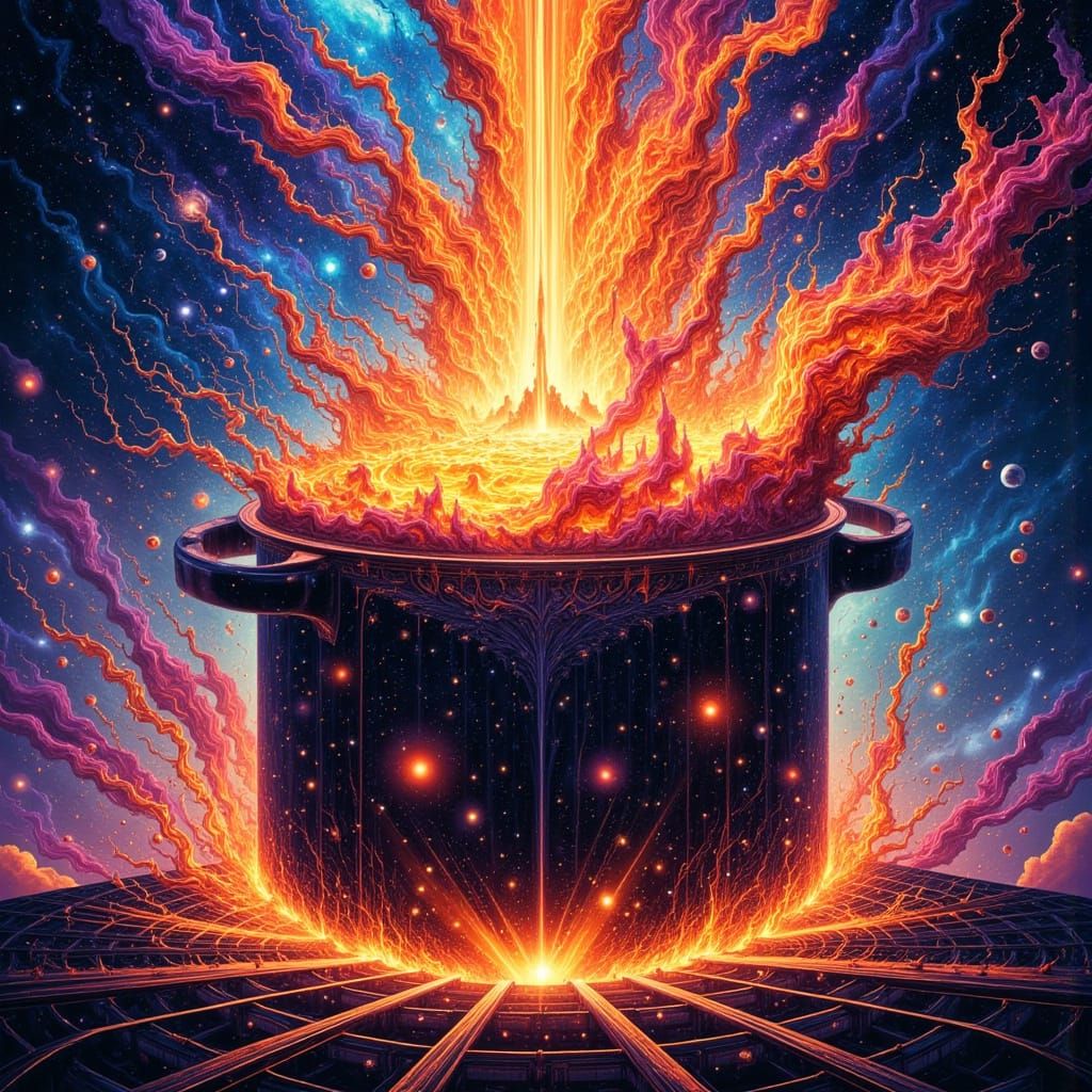 Cosmic Sauce Explosion in Abstract Reality Style