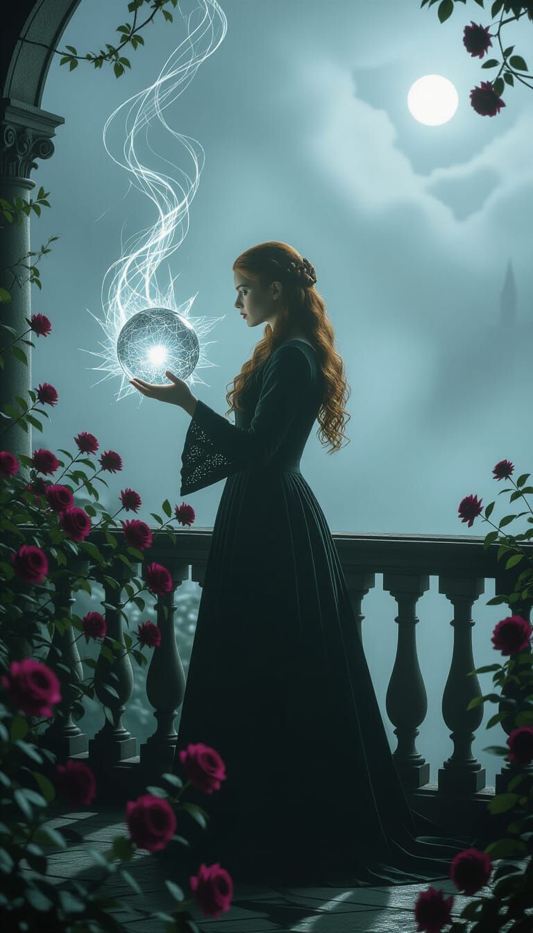 Ginny Weasley and the Ethereal Orb, in Gothic Style