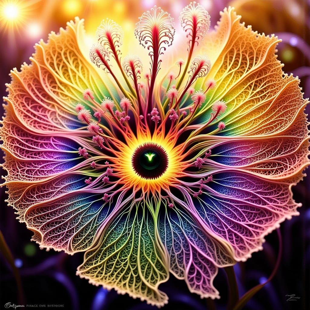 Exquisite Rainforest Blooms in Vibrant, Hyper-Realistic Deta...