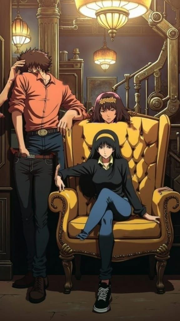 Steampunk Gentleman and Lady in Lavish Ballroom