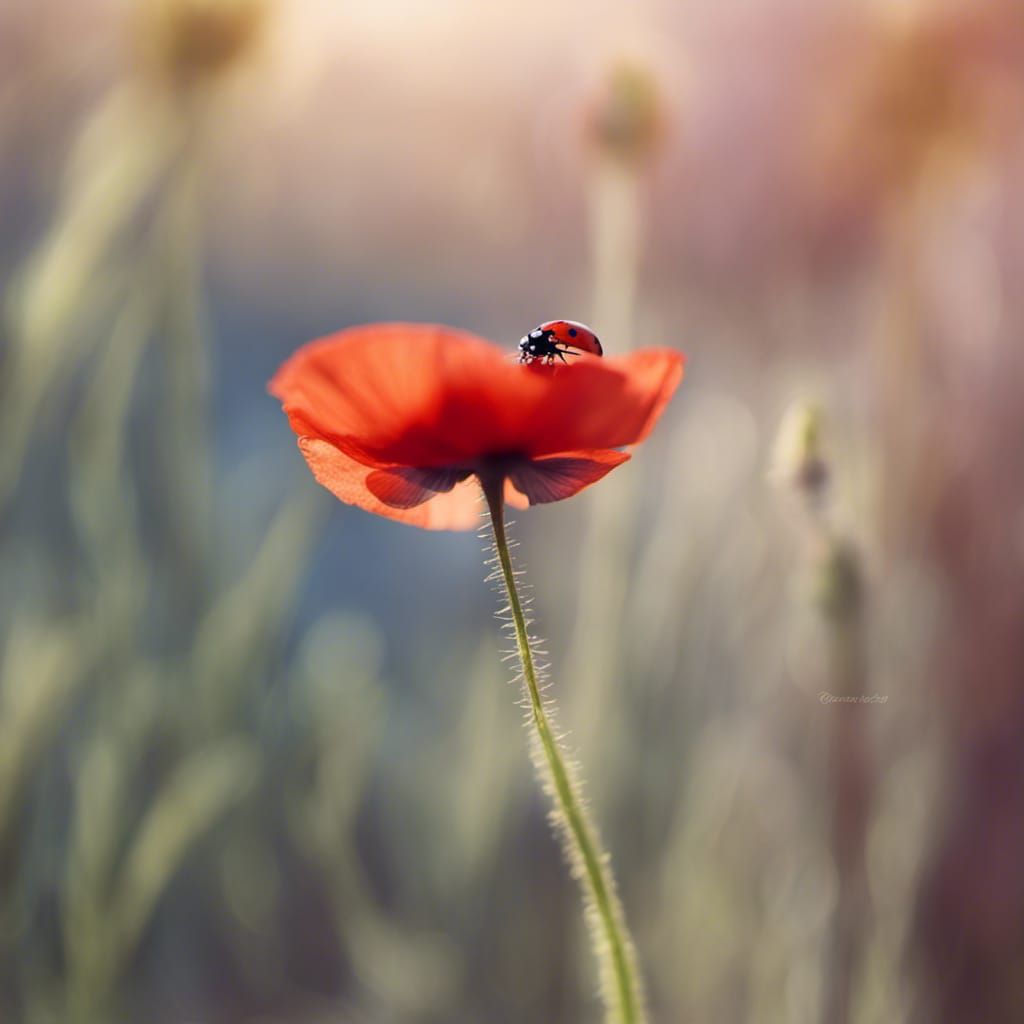 Ladybug on Red Poppy: Professional Photography