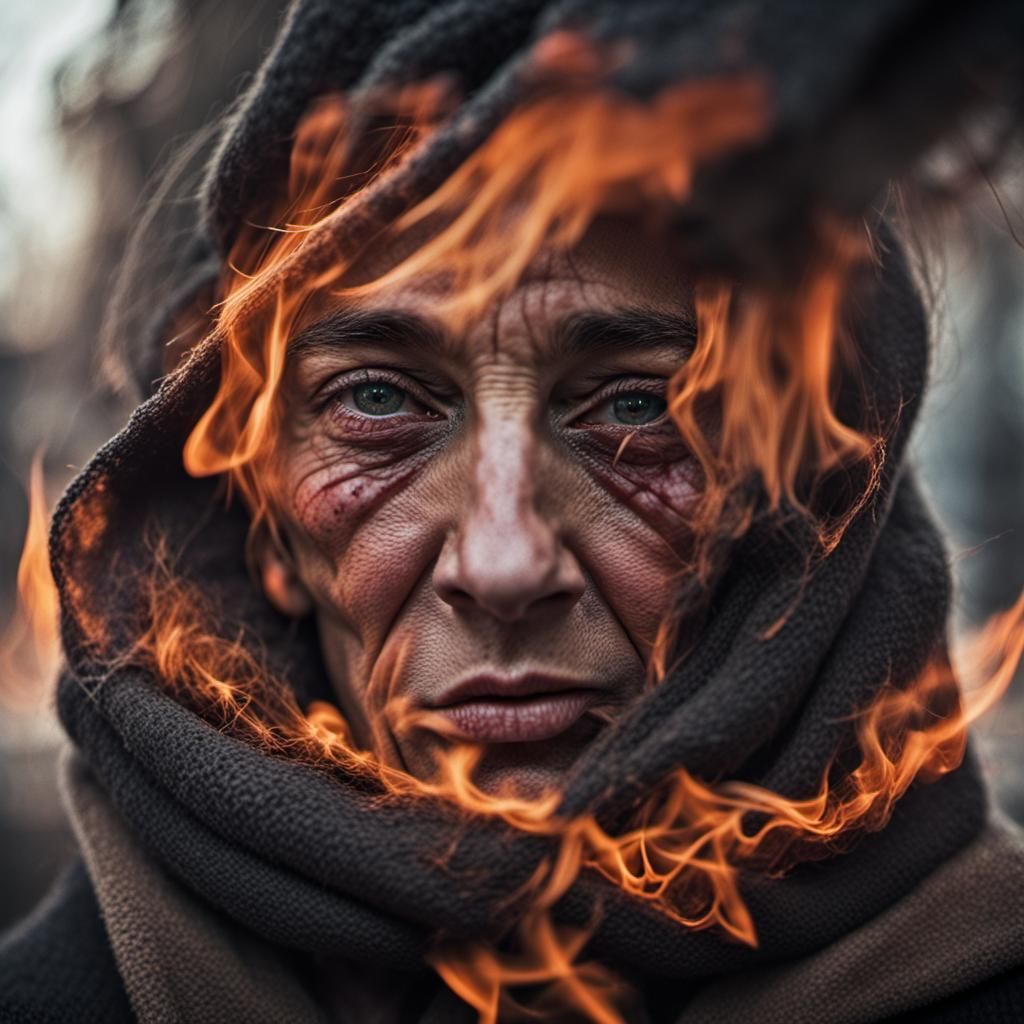 Fiery London Portrait in Ambient Light