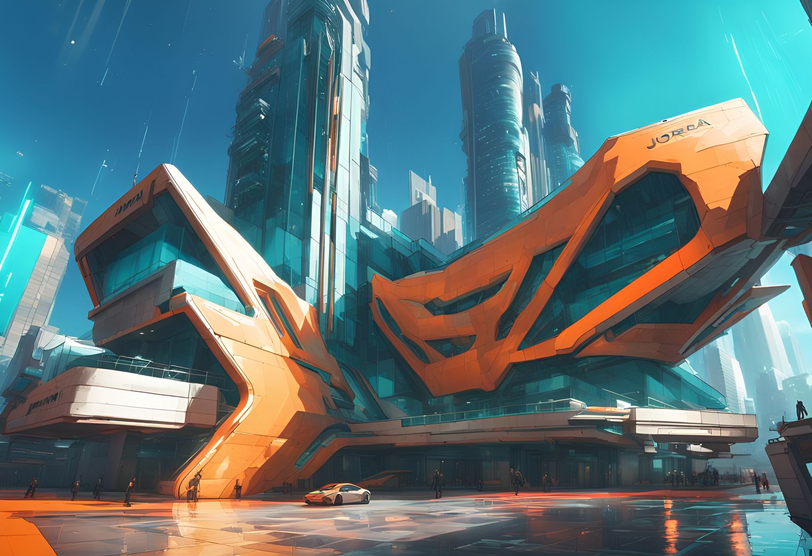 Cyberpunk Cityscape Concept Art in 8K Resolution