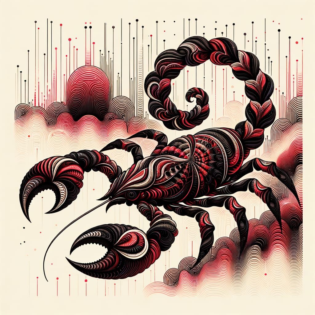 Scorpio Astrological Sign in Abstract Fractal Design