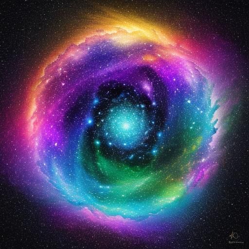 Cosmic Glass Flower in Astral Mixed Media