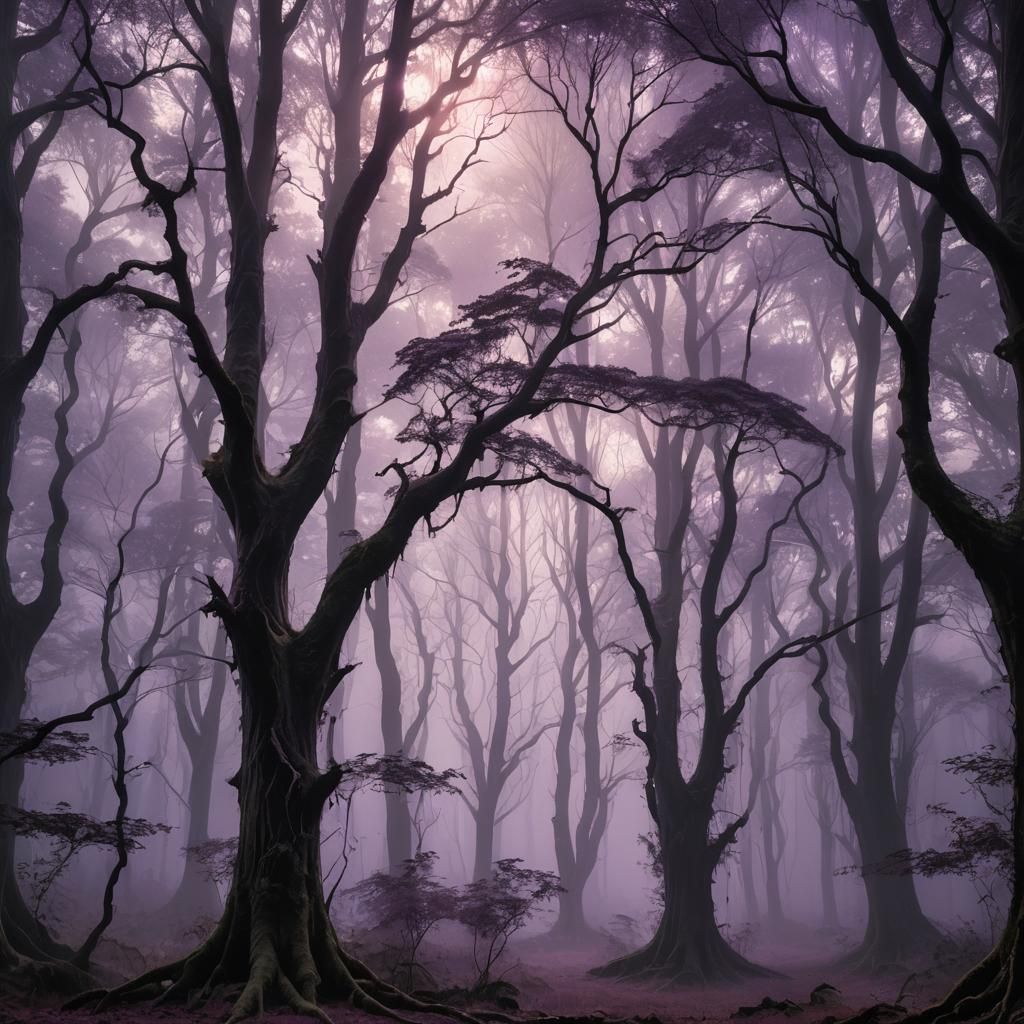 Ethereal Forest in Dark Fantasy Style