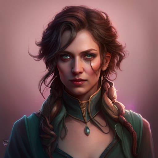 Detailed Witch Portrait in Dynamic Lighting