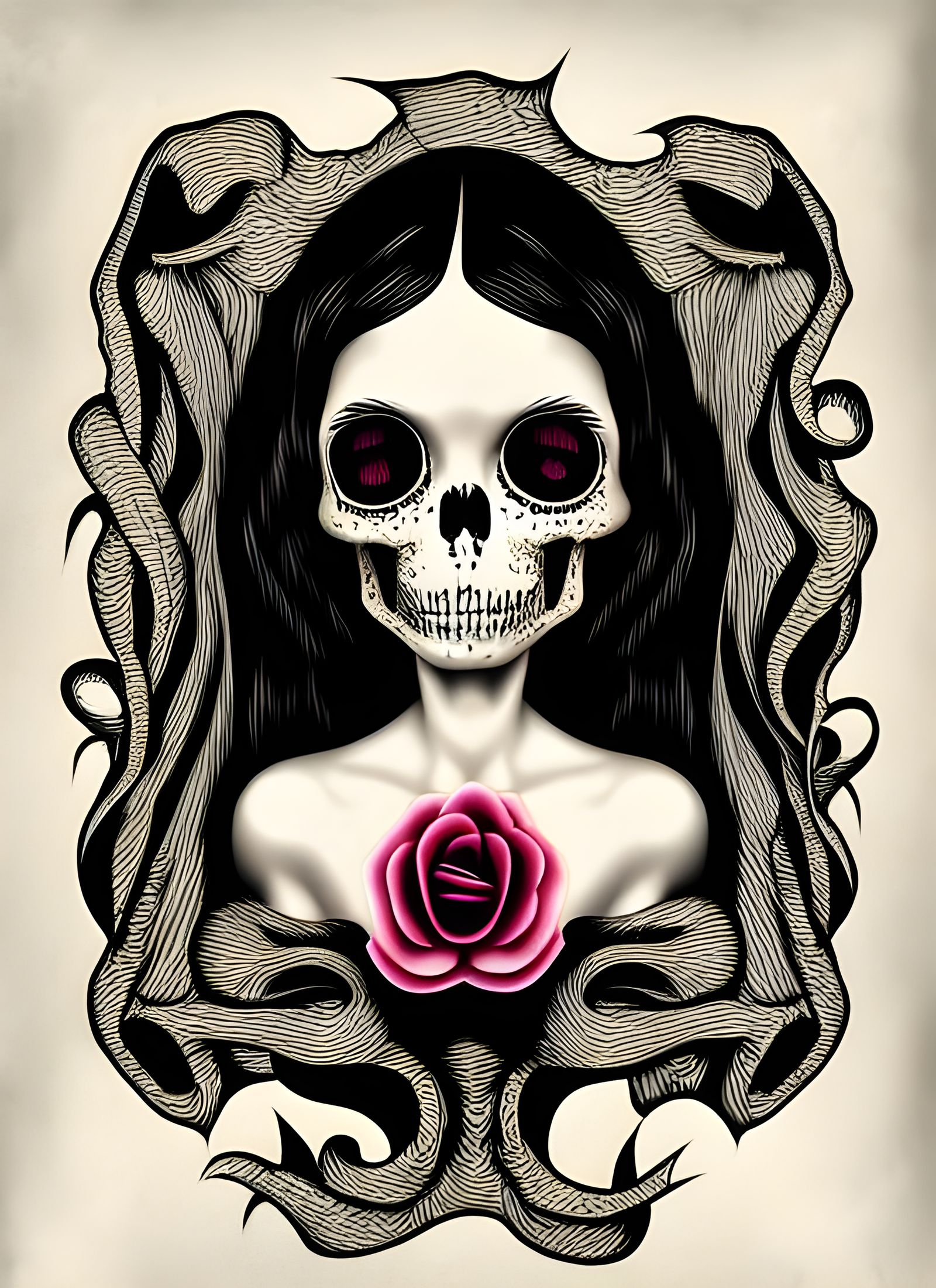 Death Portrait in Mark Ryden Style