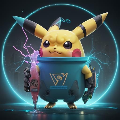 Cyborg Pikachu Robot Shocking with Margarita