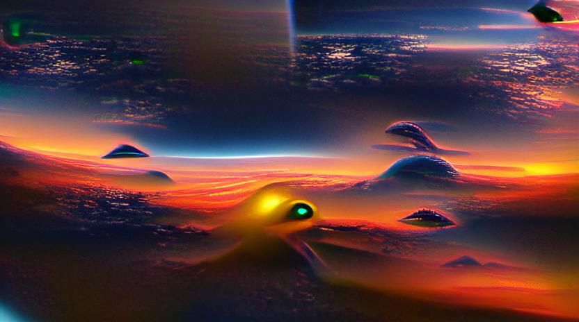 Alien Sunrise on a Barren World