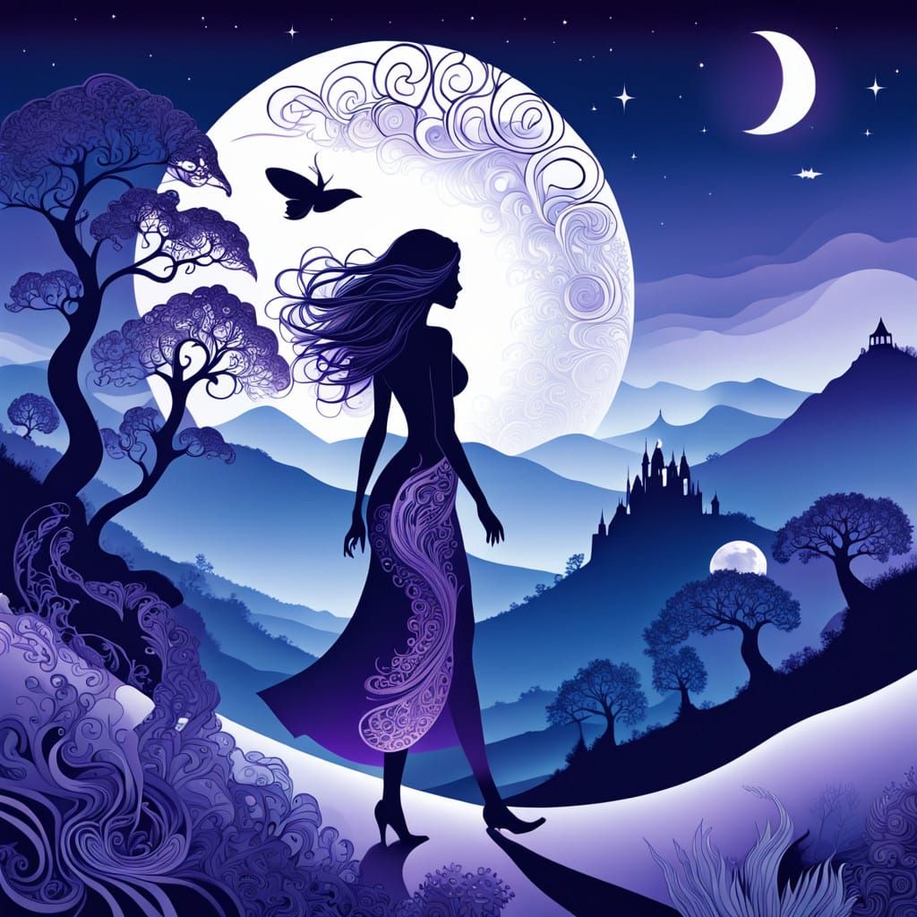 Whimsical Fae Realm Under Midnight Skies