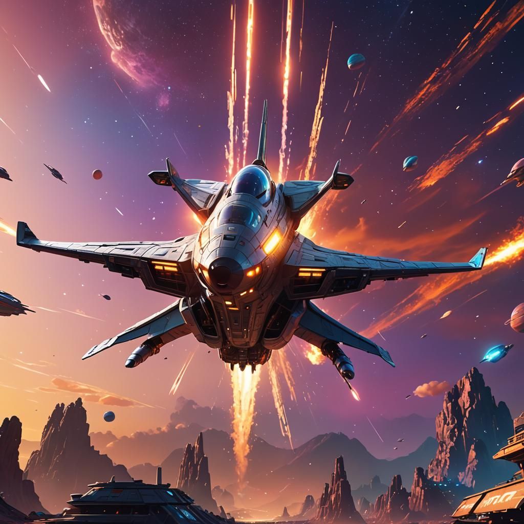 Sci-Fi Spaceship Launch in Digital 3D Art