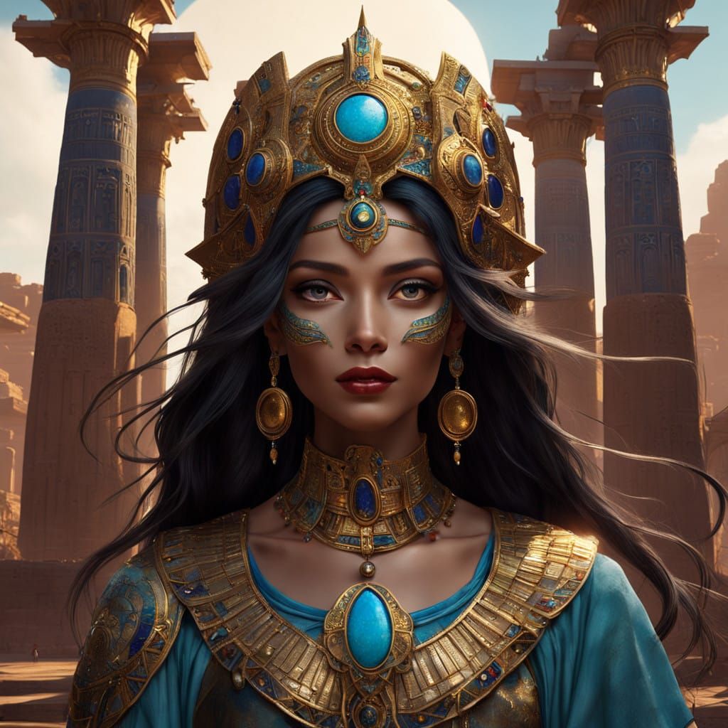 Egyptian Noblewoman in Golden Splendor