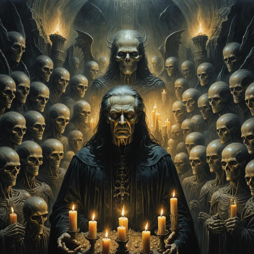 Minister Of Nightmare School, 1856 photo, demonic, creepy, evil, astral, oil painting, digital art, hyperdetailed, falle...