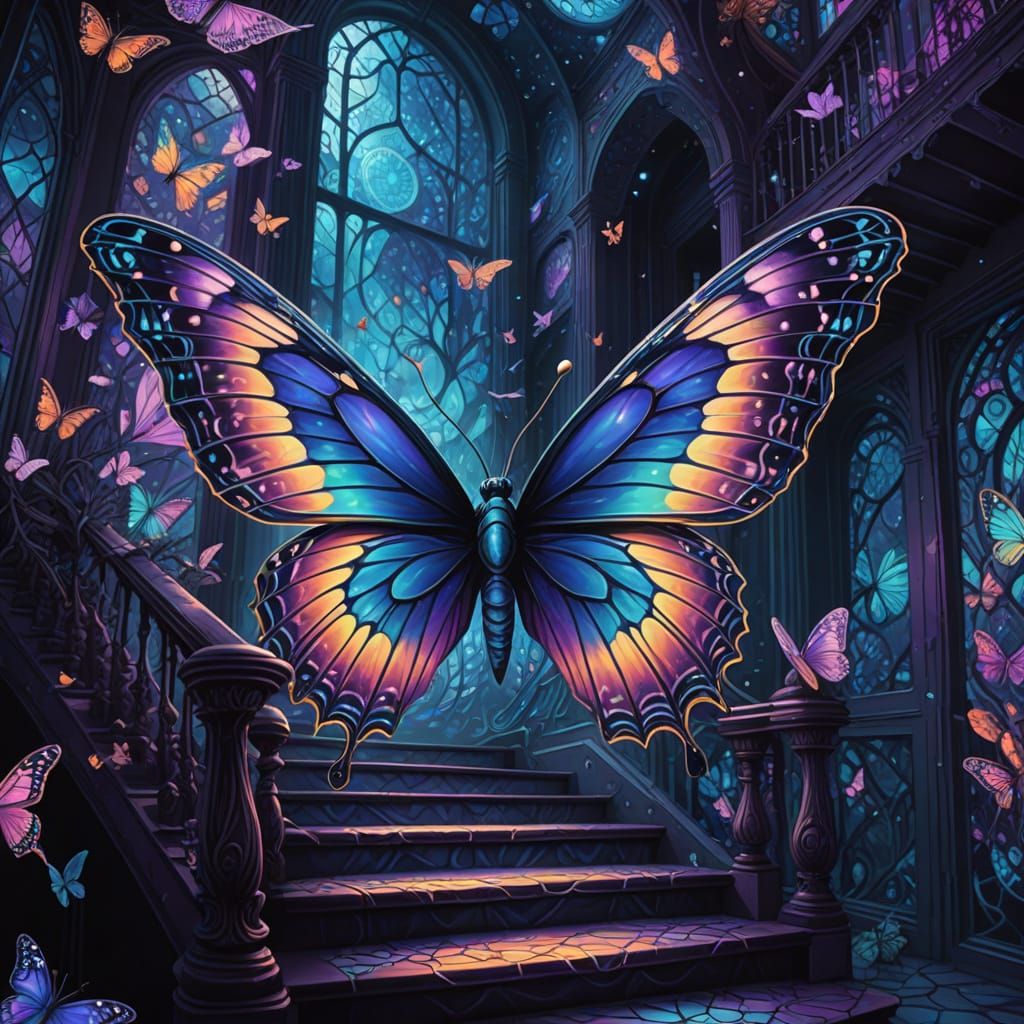 Cosmic Child in Fractal Dream with Butterfly Light