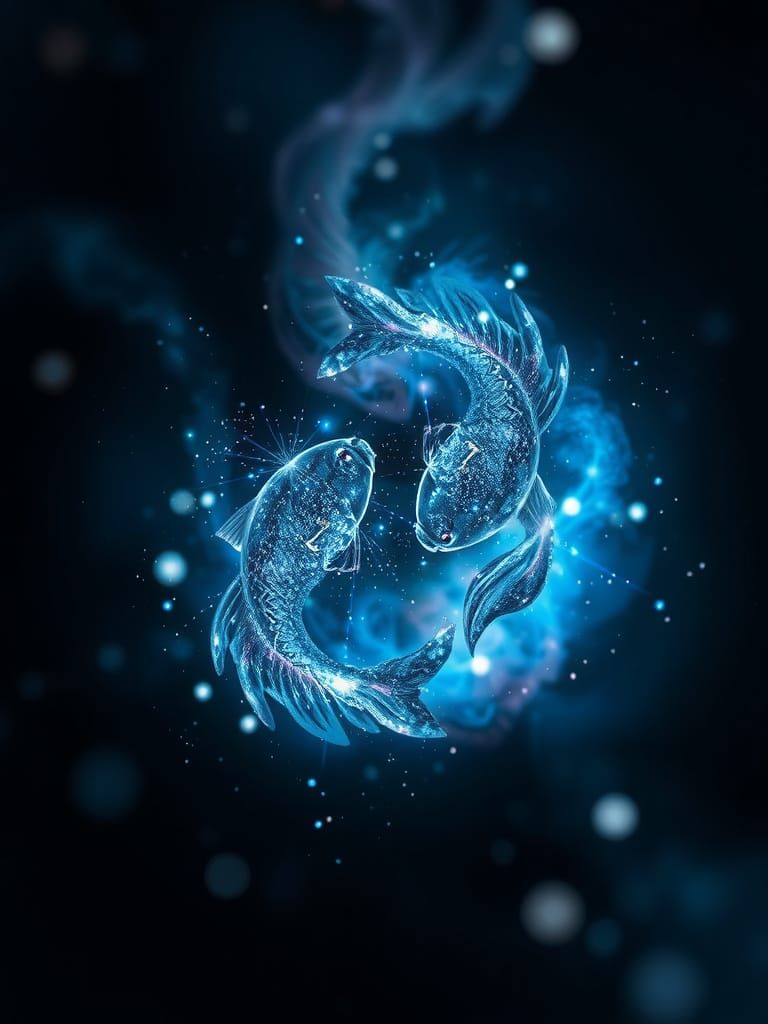 Surreal Pisces Constellation Blooms in Ethereal Cosmic Lands...