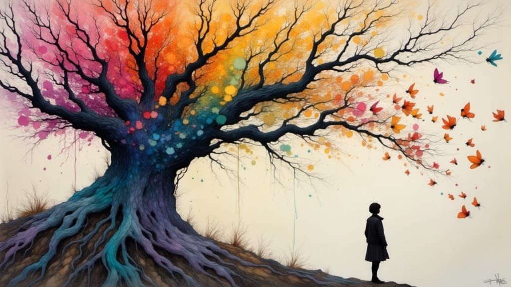 Pencil Transforms into Majestic Tree with Graphite Branches