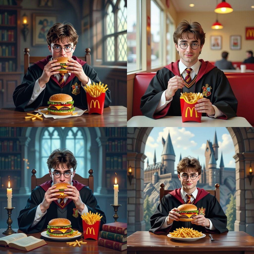 Harry Potter Enjoys McDonald's Meal