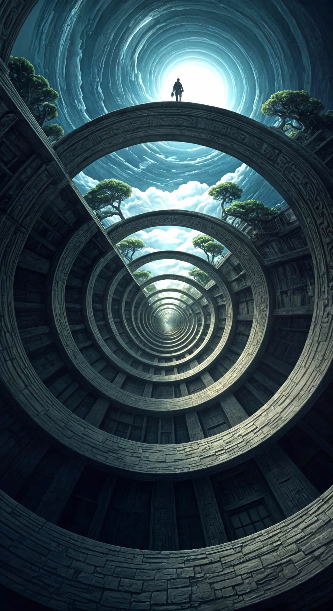 Surreal Dreamscape: Impossible Architecture in Ethereal Sett...