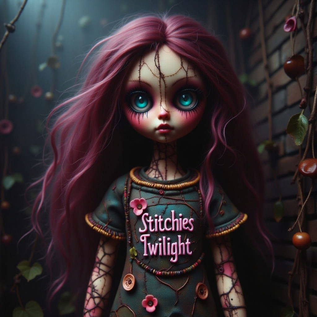 Sinister Doll with Flowing Hair in Simon Bisley Style