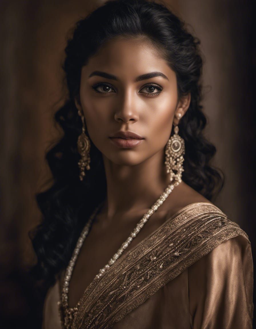 Stunning Portrait of Young Woman in Moonlight