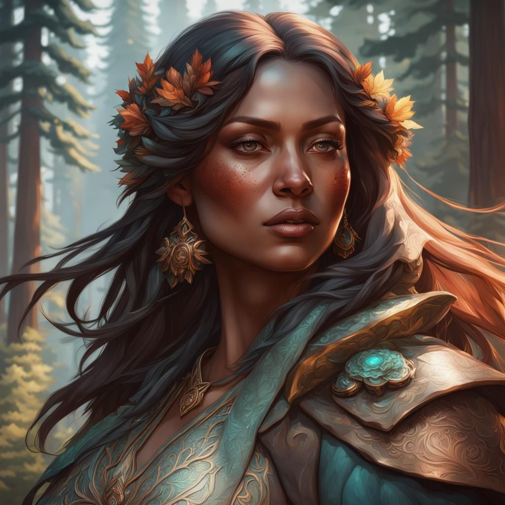 Sequoia Portrait in Art Nouveau Style