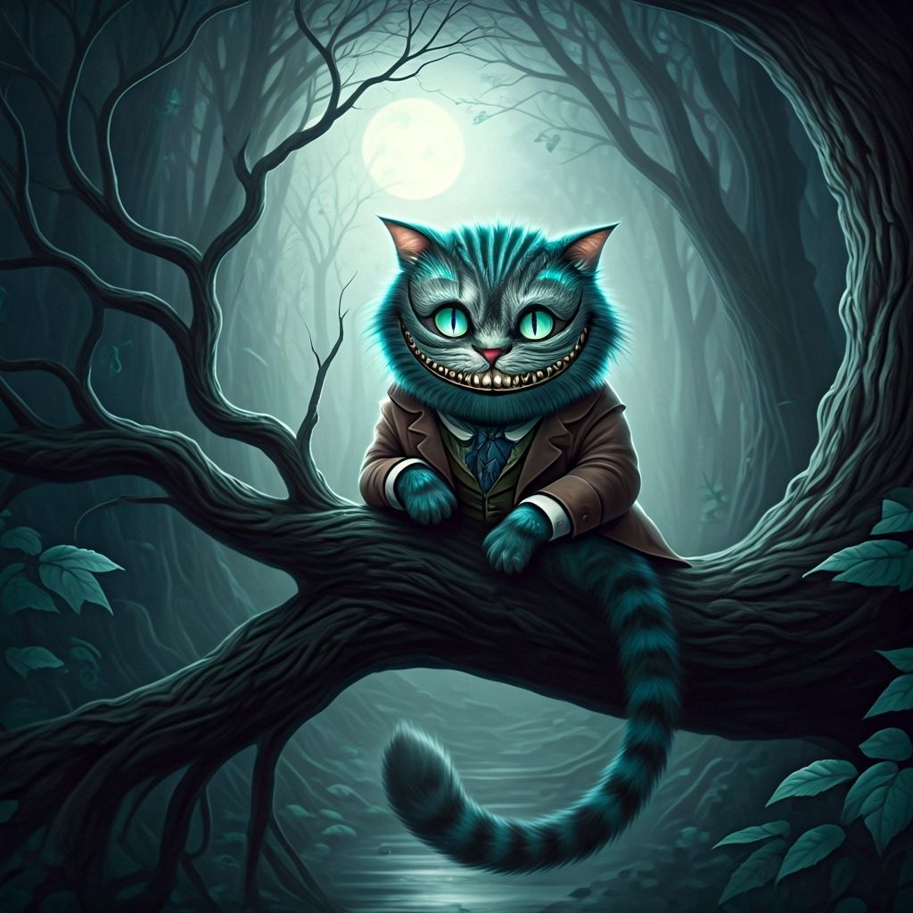 Cheshire Cat's Fading Grin: A Whimsical Illustration