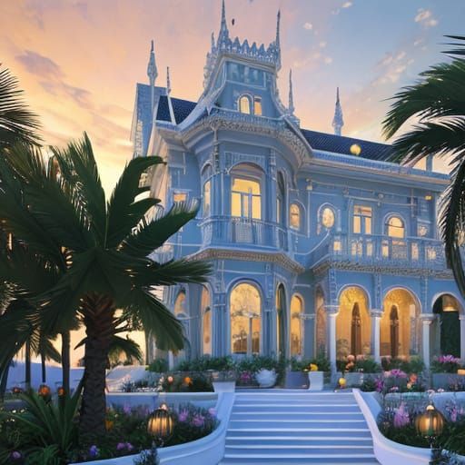 Ethereal Shooting Star and Cloud Motif Art Nouveau Pattern