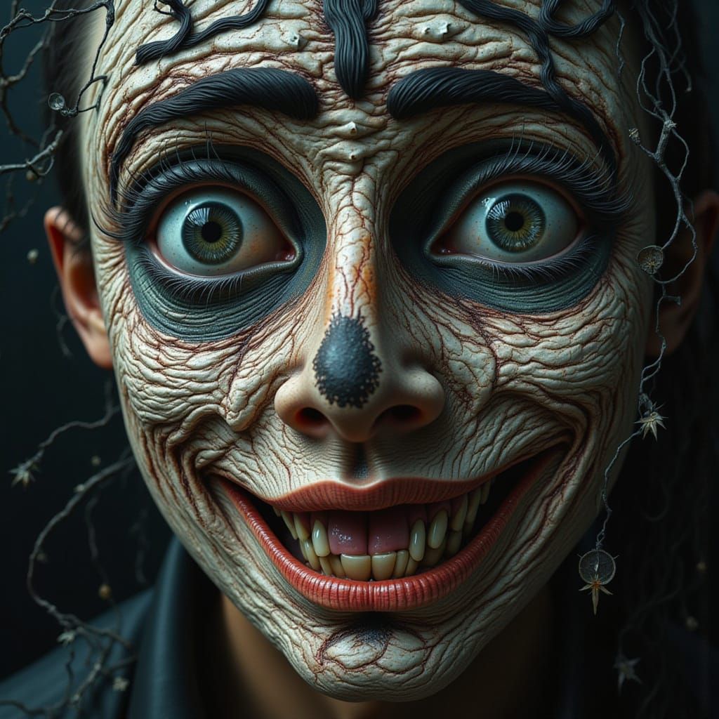 Fractal Men Trapped in Eye, Surreal Concept Art