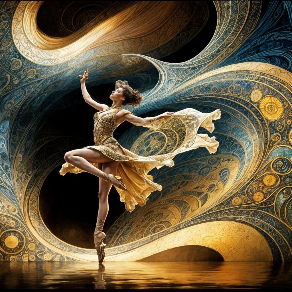 Elegant Dancer in Art Nouveau Style