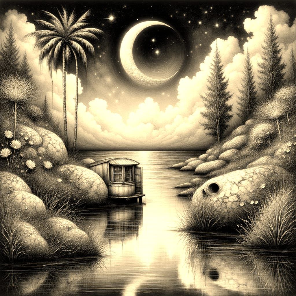 A Lonely Farewell in the Night Sky