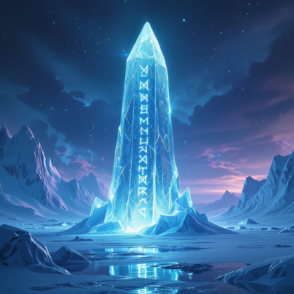 Colossal Ice Spike With Glowing Runes