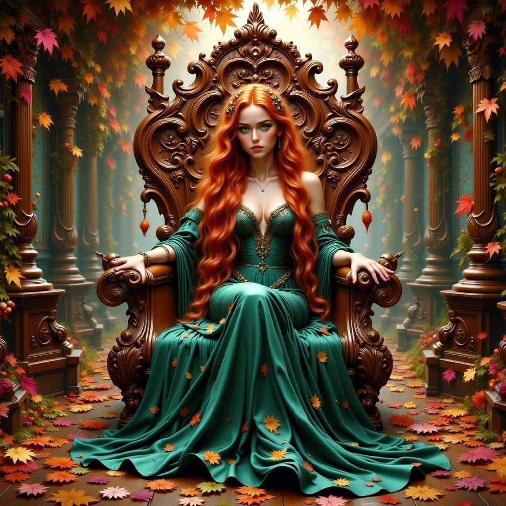 Zarina with Kokoshnik of Leaves in Disney Style