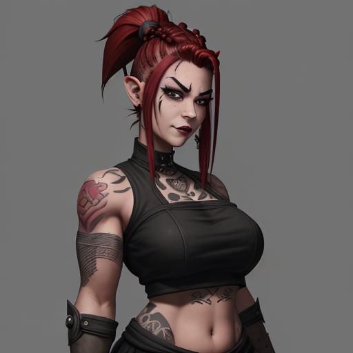 Goblin Warrior Portrait in Pathfinder Art Style