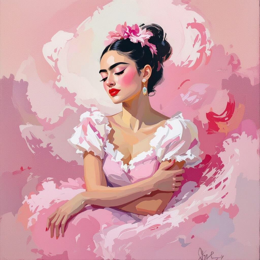 Dreamlike Pastel Love Scene with Bold Brushstrokes