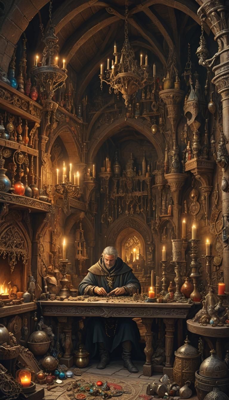 Thief's Lair: A Medieval Fantasy Art Scene