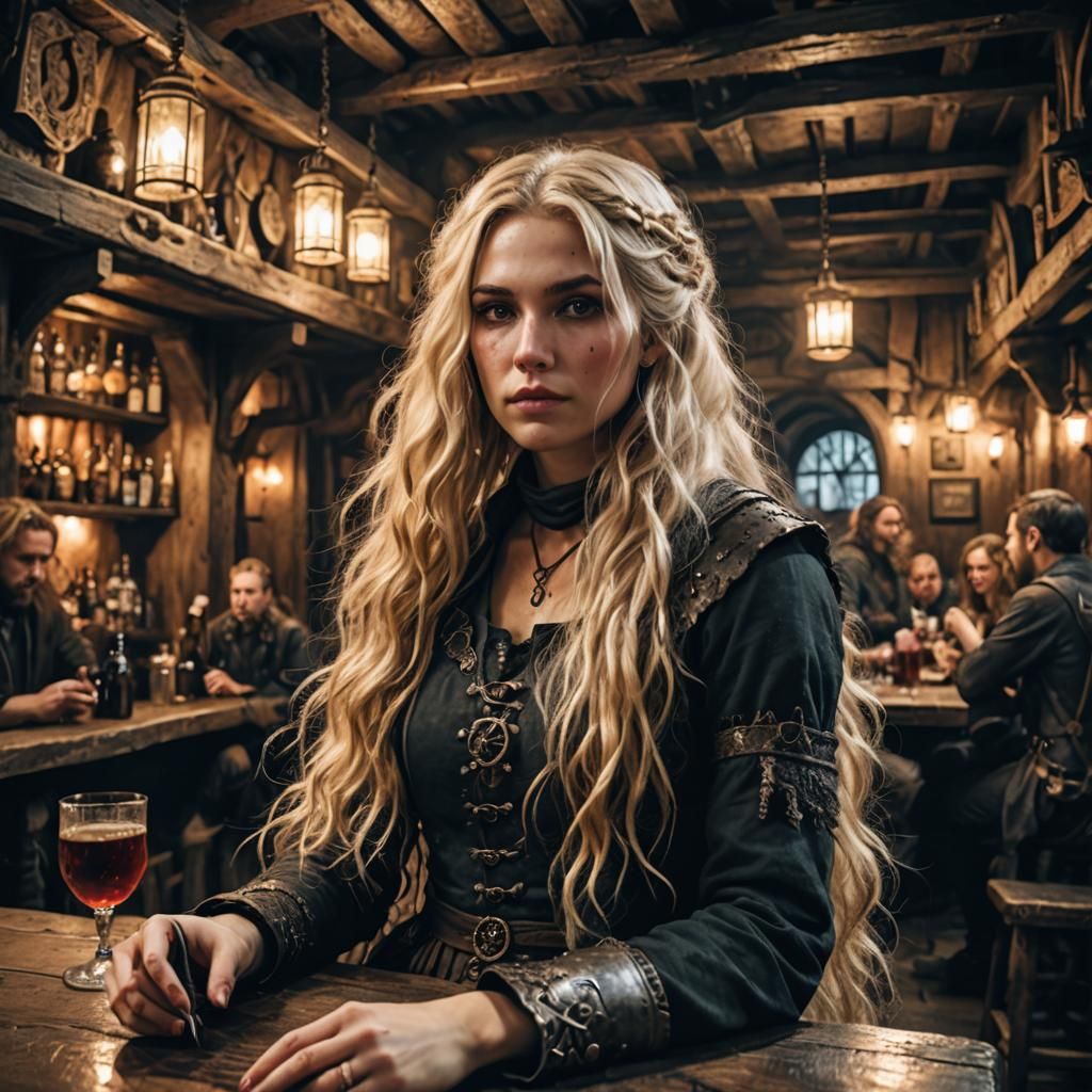 Lovecraftian Girl in Apocalyptic Tavern