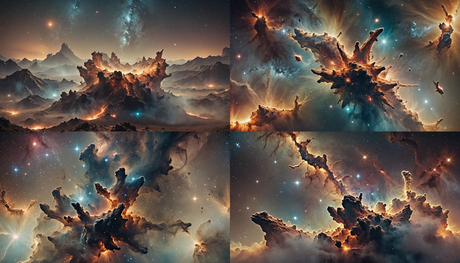 Cosmic Dust Clouds Reveal Stellar Nurseries in Anime Art