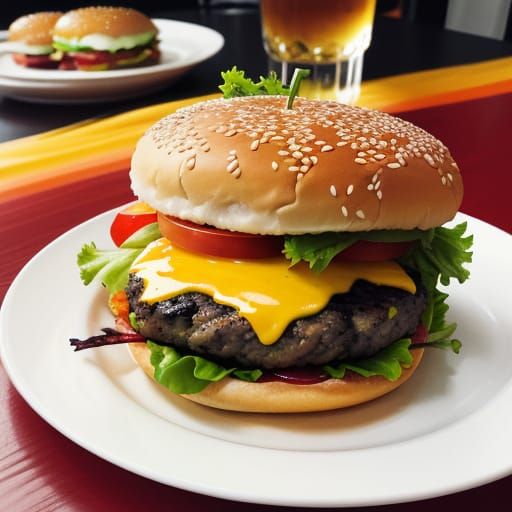 Delicious Juicy Burger: Food Photography in 4K