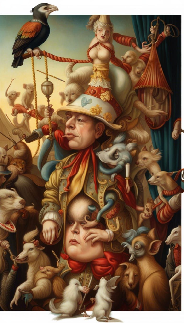 The Great Hyperrealistic Of Circus Show ,Ornate ,rococo deta...