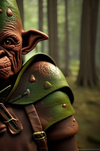Goblin Ranger in Forest, Ultra Realistic Render