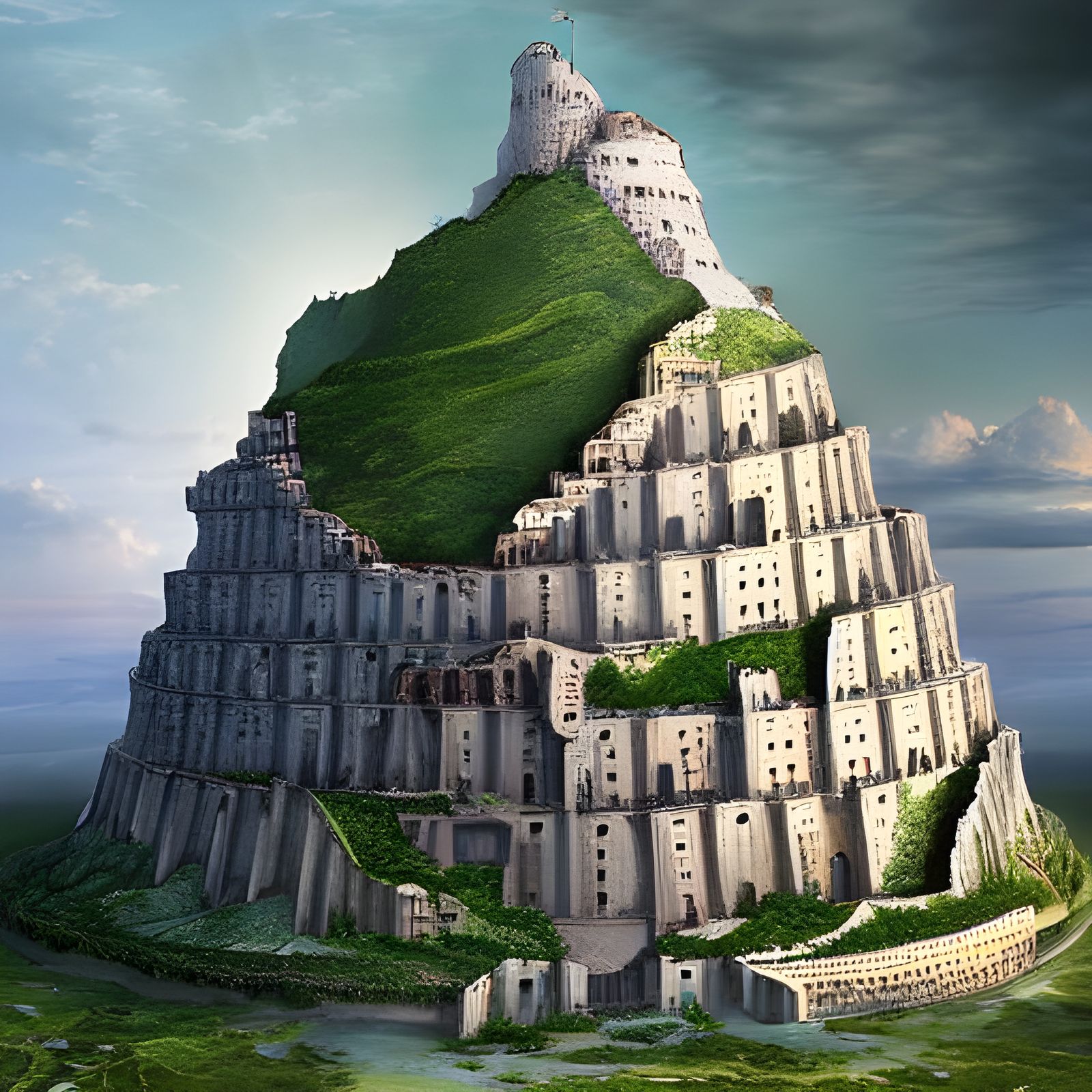 Fantasy Tower of Babel in Photorealistic 3D