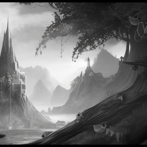 Video Game Inspired Black and White Graphic Art