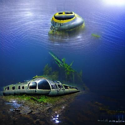 Abandoned Alien Submarine on Ocean Floor